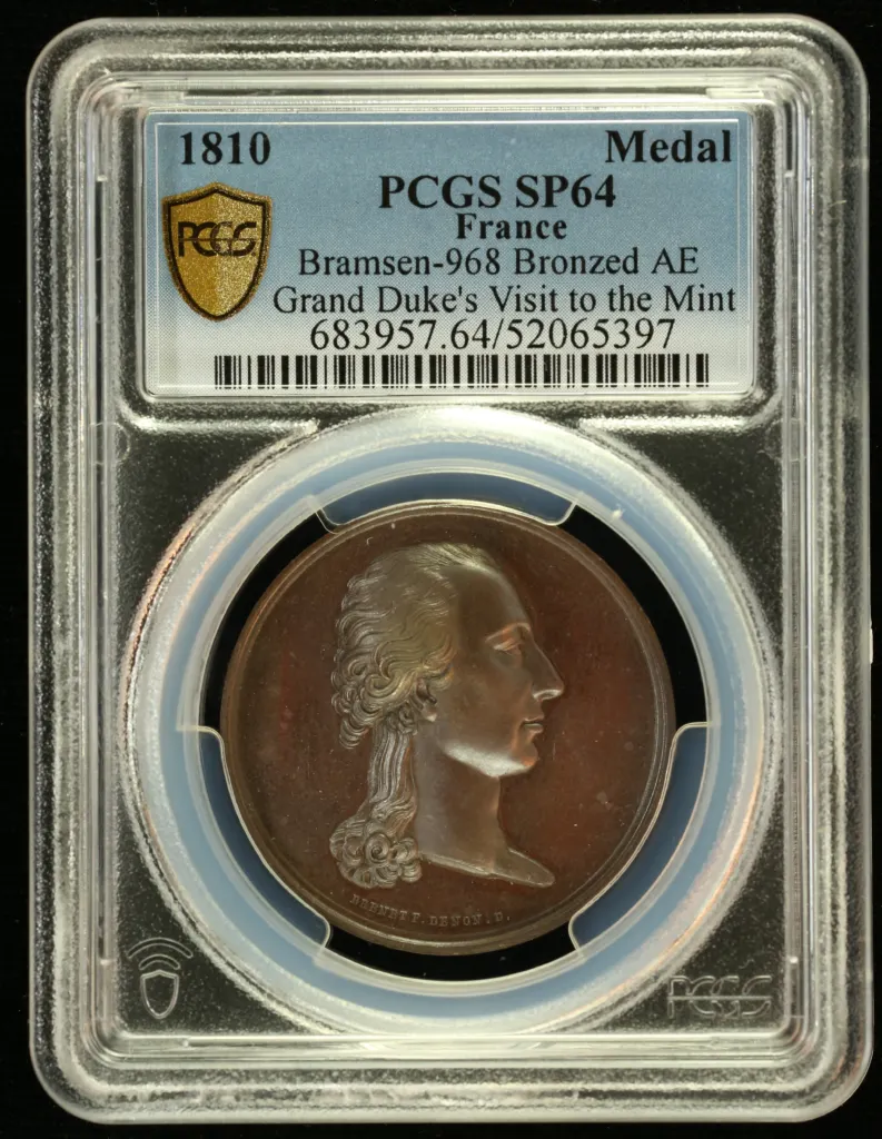France Grand Dukes Visit to the Mint Bronze Medal 1810 PCGS SP64 0151792