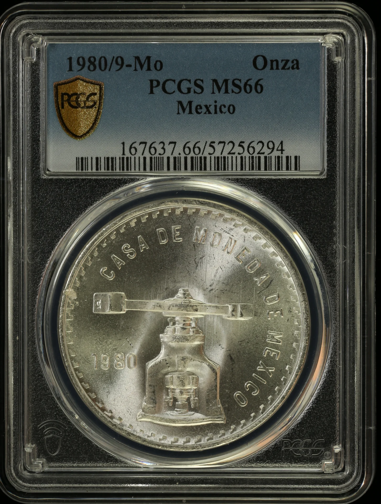 Mexican Coins Modern Silver & Minors Onza Modern Silver & Minors Onza 1980/9 Mo PCGS MS66 0152064 Modern Silver & Minors Onza 1980/9 Mo PCGS MS66 0152064