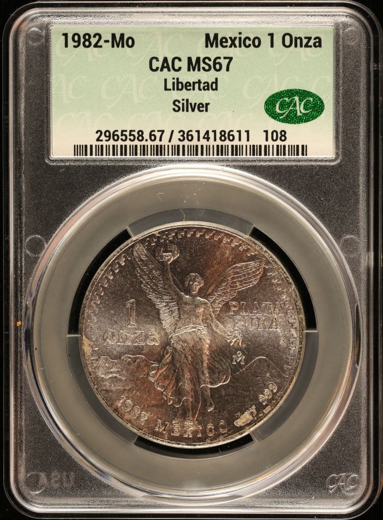 Modern Silver & Minors Onza 1982 Mo CAC MS67 0152198