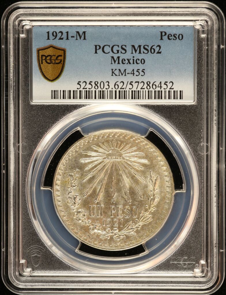 Modern Silver & Minors Peso 1921 M KM-455 PCGS MS62 0152683