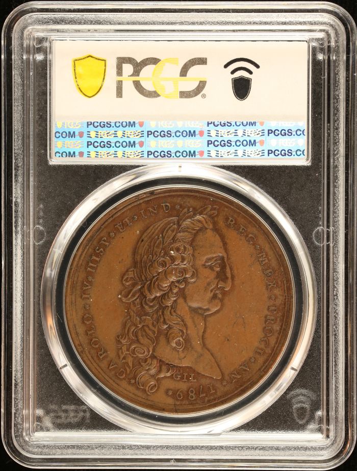 Medals & Tokens Carlos IV & Maria Luisa Proclamation Medal 1789 Grove-C-20a PCGS MS62BN 0152167Medals & Tokens Carlos IV & Maria Luisa Proclamation Medal 1789 Grove-C-20a PCGS MS62BN 0152167 - Image 2