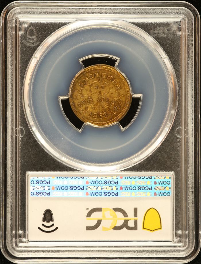 United States Robinson & Ballou Civil War Token 1863 F-890E-8b PCGS MS63 0152640United States Robinson & Ballou Civil War Token 1863 F-890E-8b PCGS MS63 0152640 - Image 2