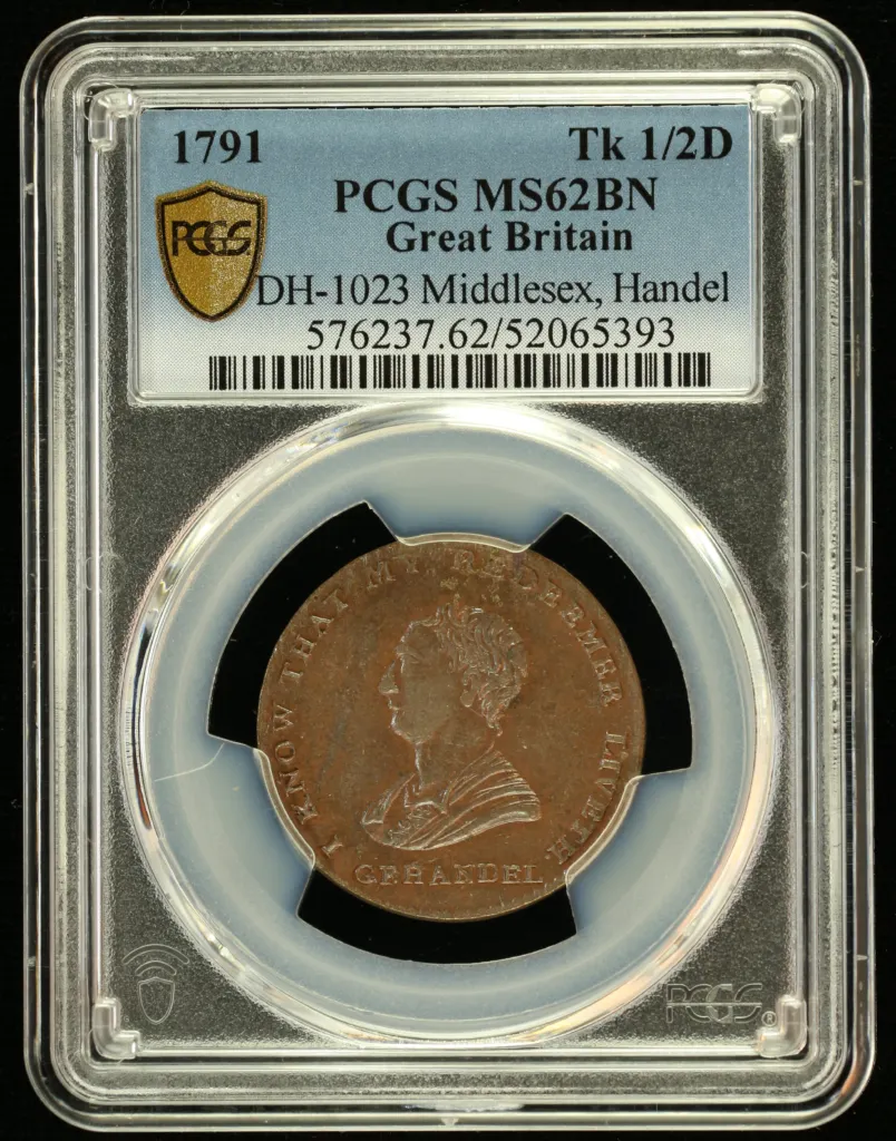 UK (Great Britain) 1/2 Penny Token 1791 PCGS MS62BN 0151816