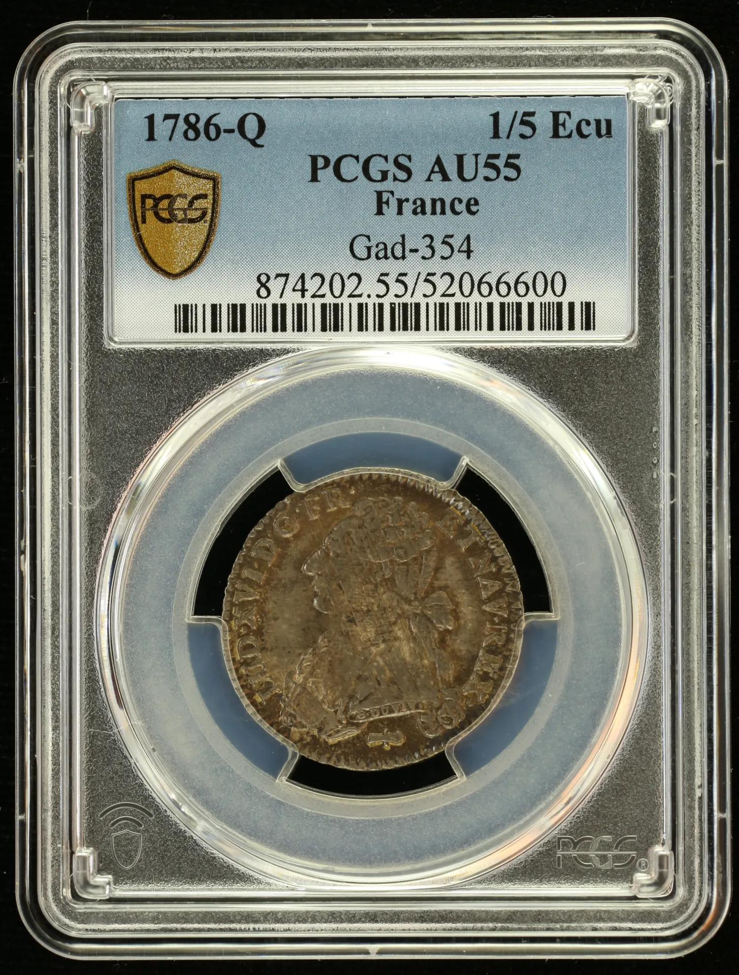 France 1/5 Ecu 1786 Q PCGS AU55 Gad-354 0152508