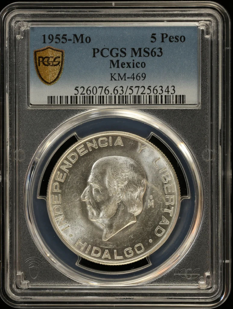 Modern Silver & Minors 5 Peso 1955 Mo KM-469 PCGS MS63 0152100