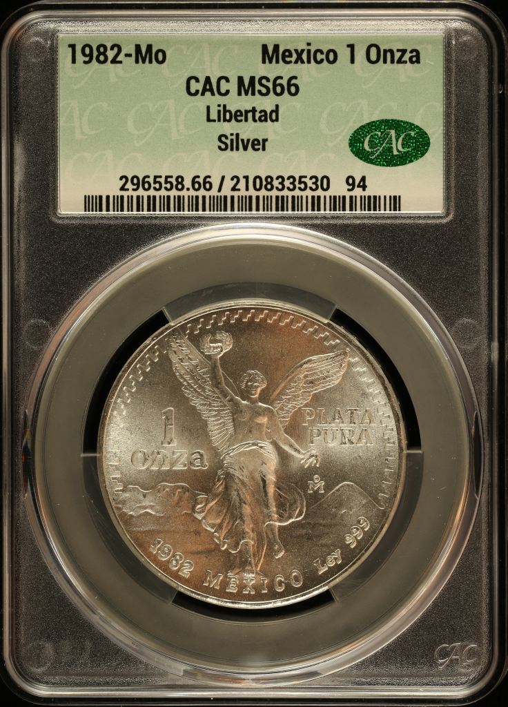 Modern Silver & Minors Onza 1982 Mo CAC MS66 0152249
