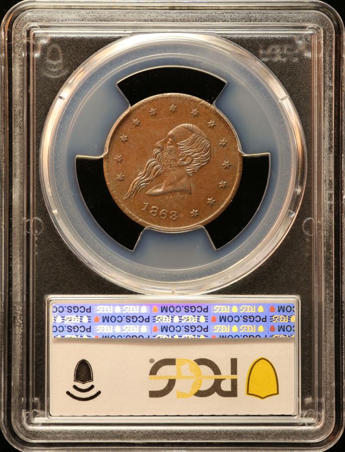 United States Lindenmueller Civil War Token 1863 F-630AQ-1a PCGS MS63BN 0152650United States Lindenmueller Civil War Token 1863 F-630AQ-1a PCGS MS63BN 0152650 - Image 2