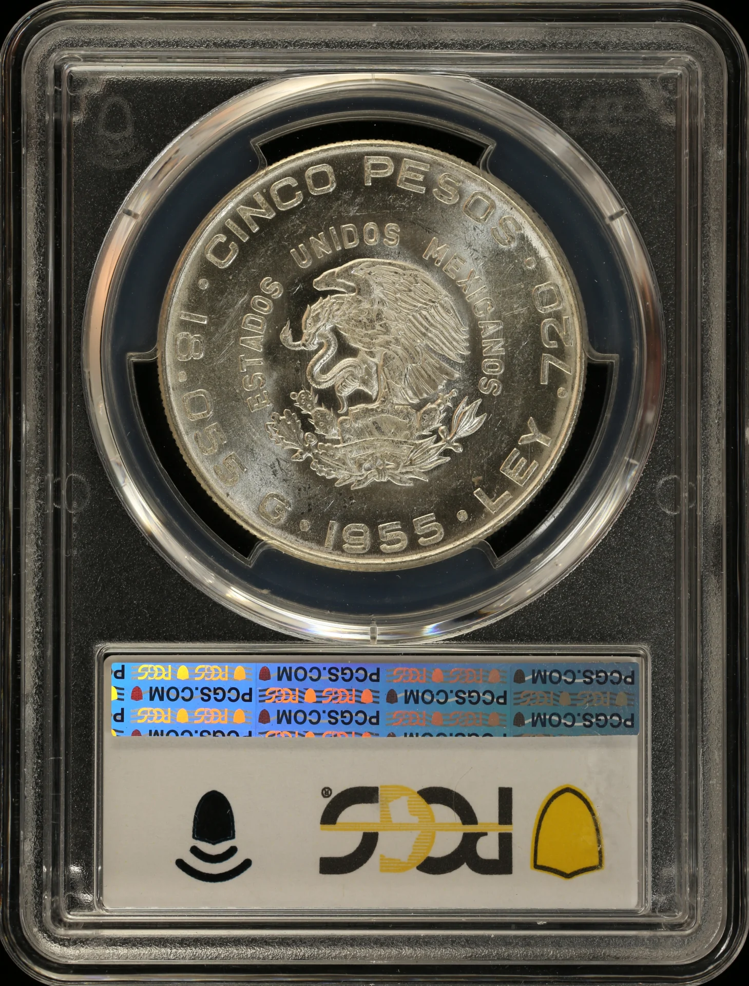 5 Peso Mexican Coins Modern Silver & Minors Modern Silver & Minors 5 Peso 1955 Mo KM-469 PCGS MS63 0152100 Modern Silver & Minors 5 Peso 1955 Mo KM-469 PCGS MS63 0152100Modern Silver & Minors 5 Peso 1955 Mo KM-469 PCGS MS63 0152100 - Image 2