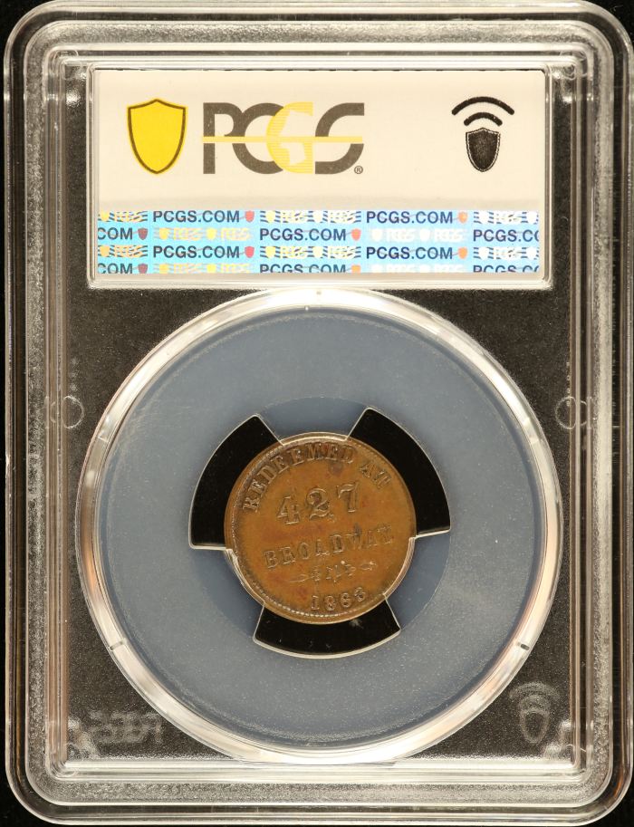 United States Benjamin & Herrick Civil War Token 1863 F-10A-6a PCGS MS62BN 0152641United States Benjamin & Herrick Civil War Token 1863 F-10A-6a PCGS MS62BN 0152641 - Image 2