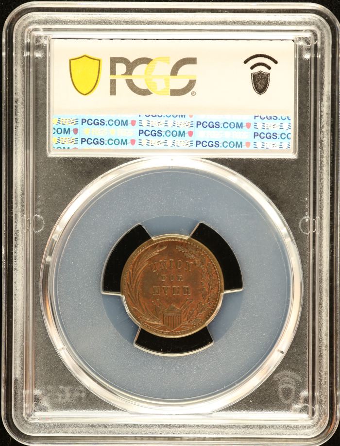 United States First in Peace Civil War Token 1863 F-174/272a PCGS MS62BN 0152656United States First in Peace Civil War Token 1863 F-174/272a PCGS MS62BN 0152656 - Image 2
