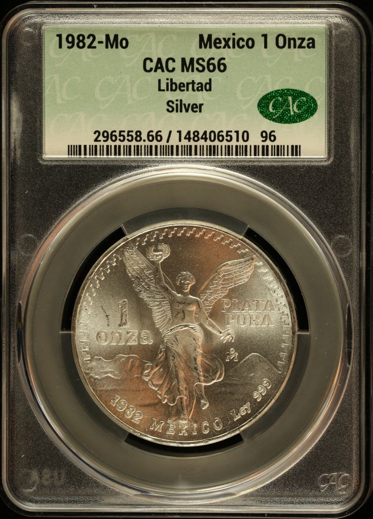 Modern Silver & Minors Onza 1982 Mo CAC MS66 0152251