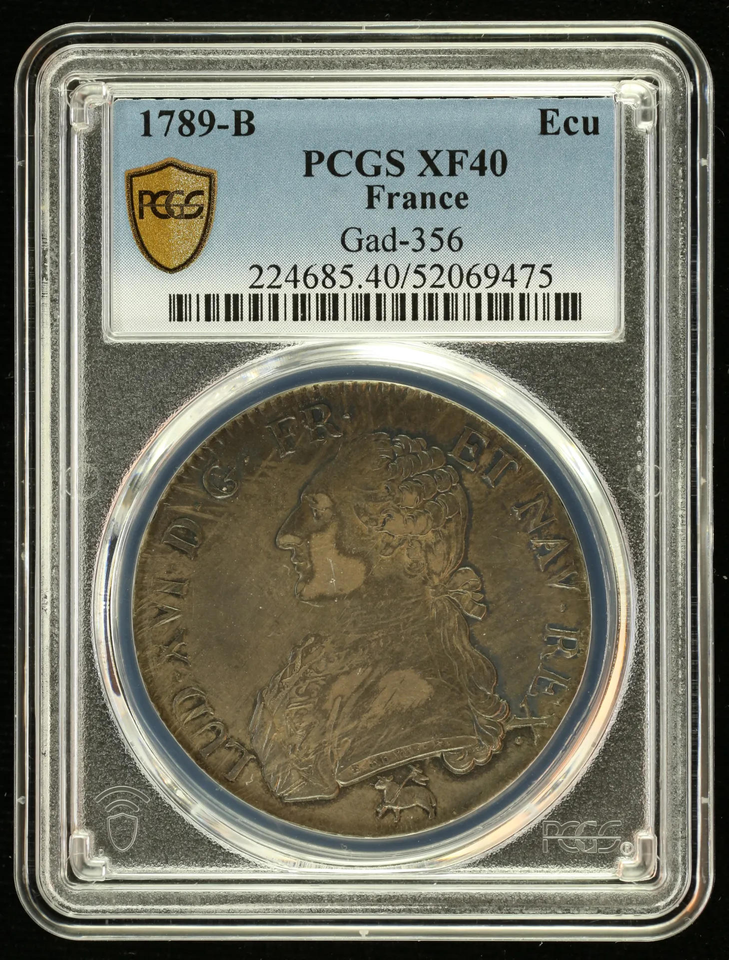 France Ecu 1789 B PCGS XF40 Gad-356 0152513