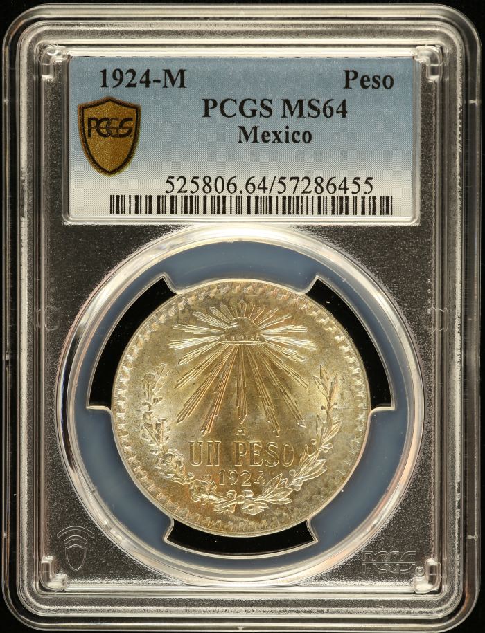 Modern Silver & Minors Peso 1924 M PCGS MS64 0152686Modern Silver & Minors Peso 1924 M PCGS MS64 0152686
