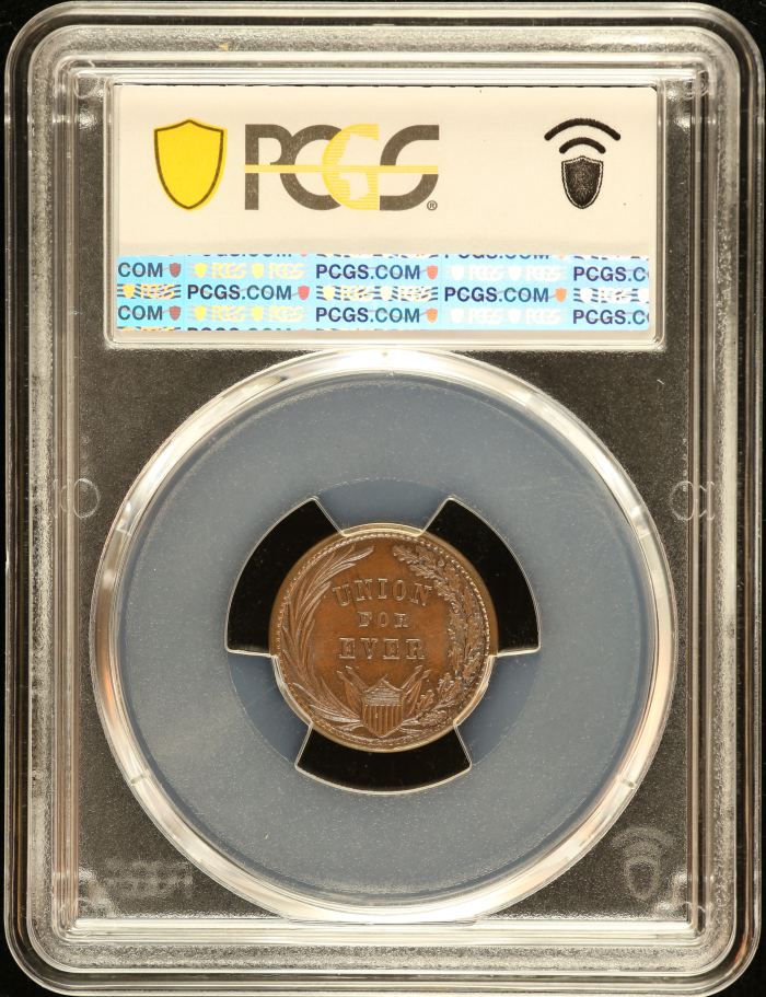 United States First in Peace Civil War Token 1863 F-174/272a PCGS MS65BN 0152623United States First in Peace Civil War Token 1863 F-174/272a PCGS MS65BN 0152623 - Image 2