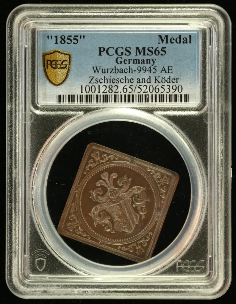Germany Klippe Medal 1855 PCGS MS65 0151852