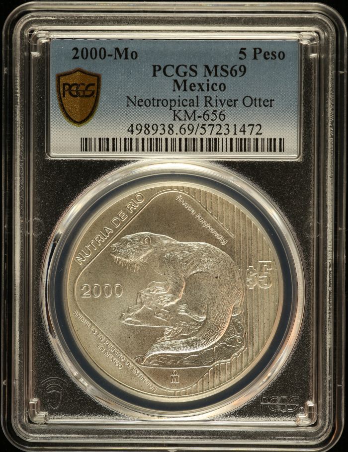 Modern Silver & Minors 5 Peso 2000 Mo KM-656 PCGS MS69 0152599Modern Silver & Minors 5 Peso 2000 Mo KM-656 PCGS MS69 0152599
