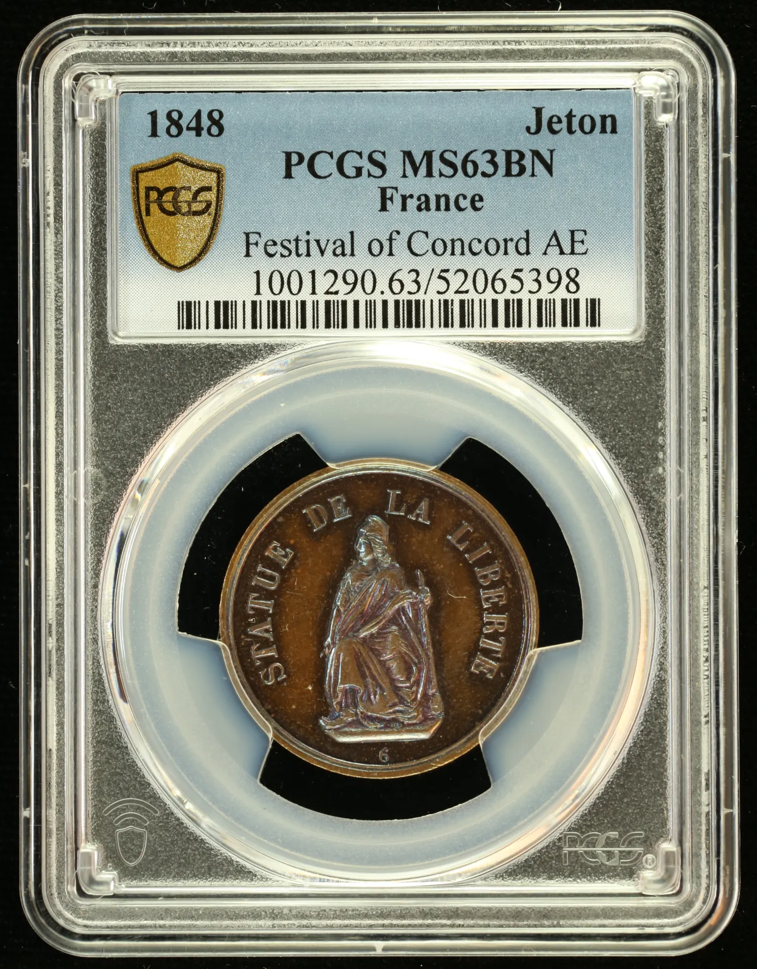 Europe France World Coins France Festival of Concord Bronze Medal 1848 PCGS MS63BN 0151848 France Festival of Concord Bronze Medal 1848 PCGS MS63BN 0151848France Festival of Concord Bronze Medal 1848 PCGS MS63BN 0151848