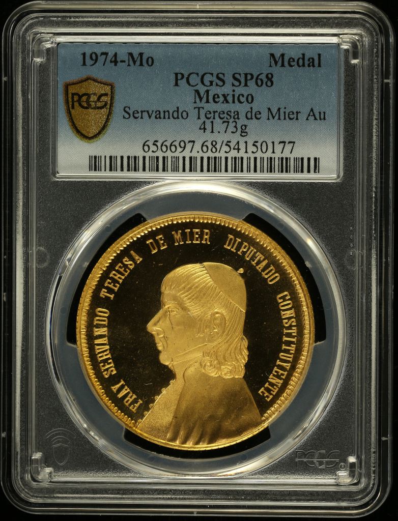 Medals & Tokens Modern Gold Servando Teresa de Mier Gold Medal 1974 Mo PCGS SP68 0152189