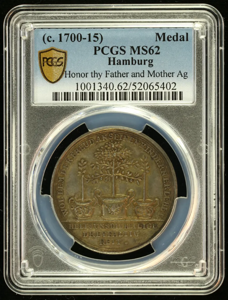 Germany Honor Thy Father and Mother Silver Medal (c.1700-15) Hamburg PCGS MS62 0151902