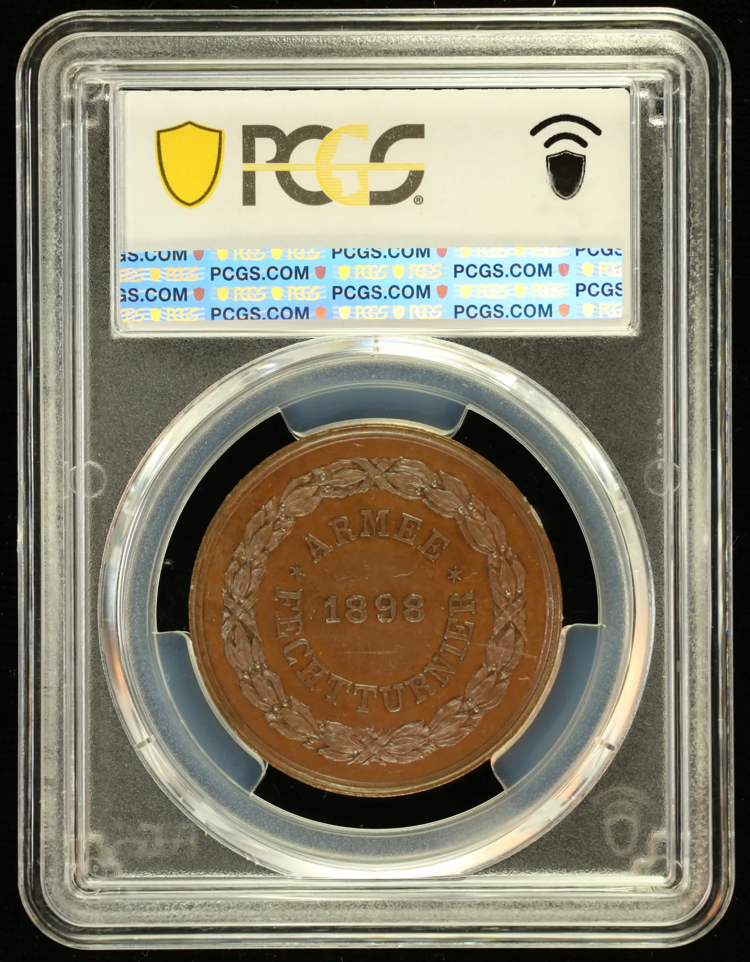 Austria Europe World Coins Austria Army Fencing Tournament Bronze Medal 1898 PCGS MS63 0151866 Austria Army Fencing Tournament Bronze Medal 1898 PCGS MS63 0151866Austria Army Fencing Tournament Bronze Medal 1898 PCGS MS63 0151866 - Image 2