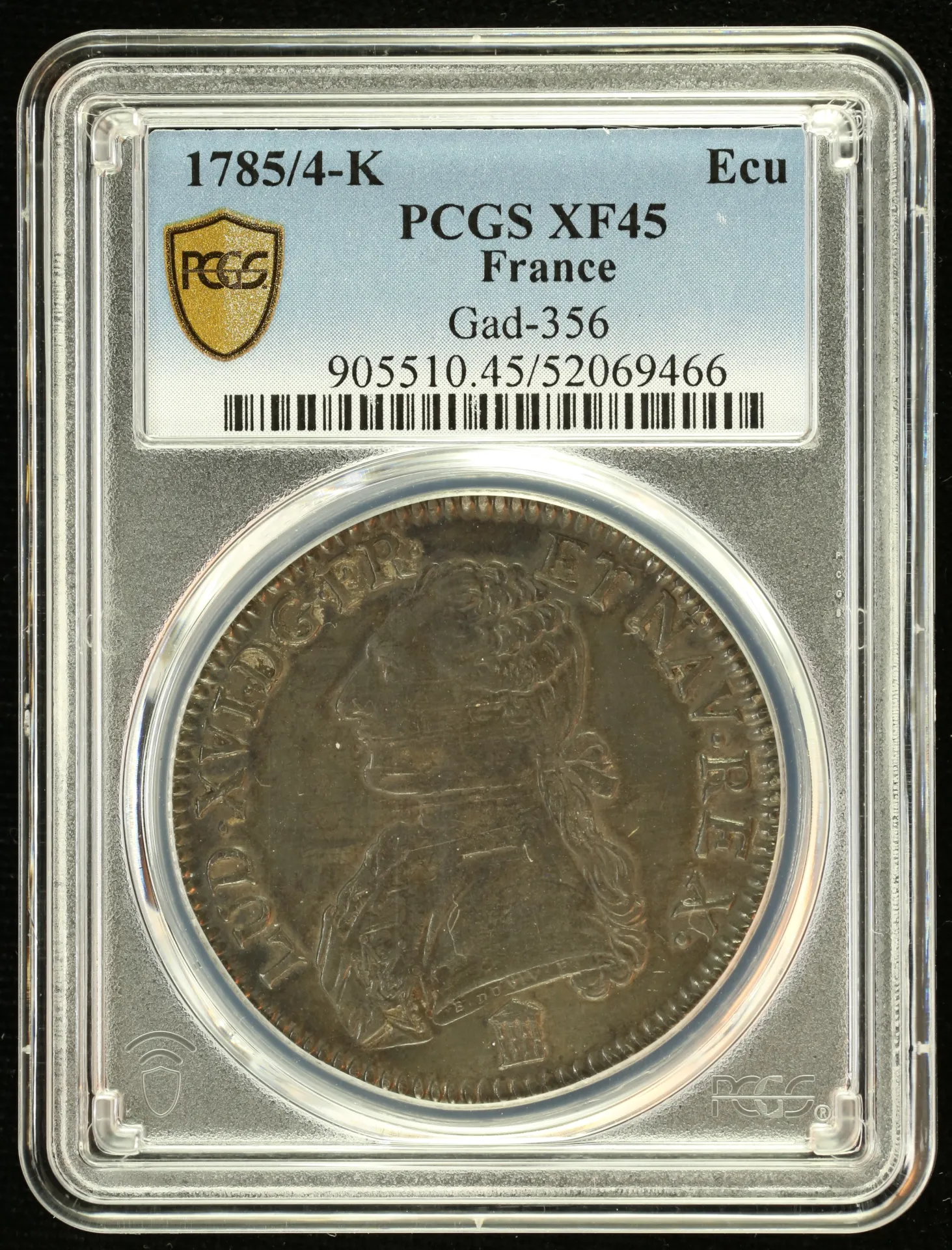 France Ecu 1785/4 K PCGS XF45 Gad-356 0152519
