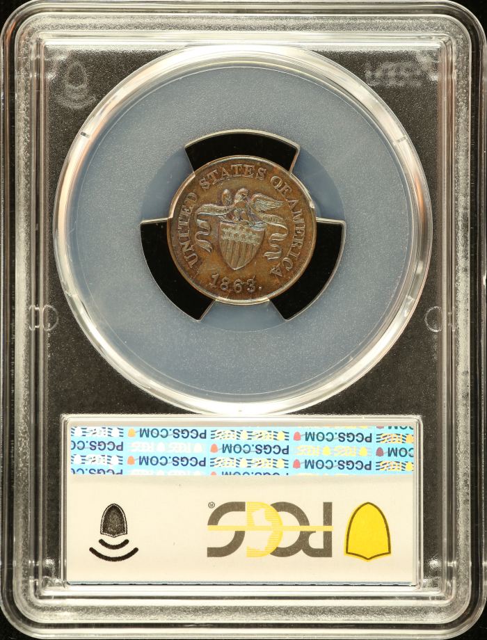 United States Not One Cent Civil War Token 1863 F-195/378a PCGS MS63BN 0152638United States Not One Cent Civil War Token 1863 F-195/378a PCGS MS63BN 0152638 - Image 2