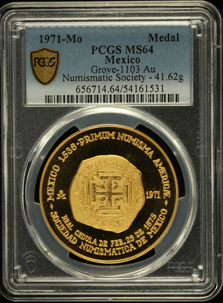 Medals & Tokens Modern Gold Numismatic Society Gold Medal 1971 Mo Grove-1103 PCGS MS64 0152194