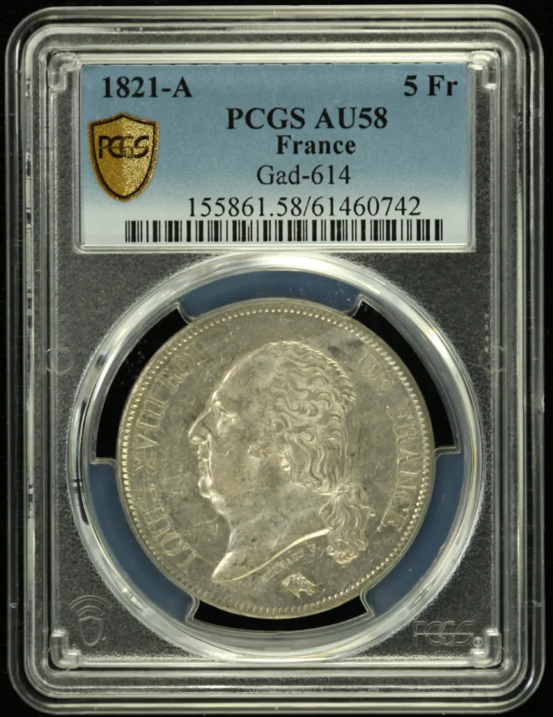 France 5 Franc 1821 A PCGS AU58 Gad-614 0151753