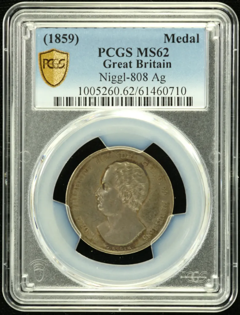UK (Great Britain) Handel Silver Medal (1859) PCGS MS62 0151835