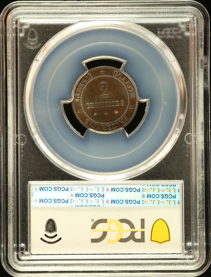 France 2 Centimes 1878 A Gad-105 PCGS MS66BN 0152615France 2 Centimes 1878 A Gad-105 PCGS MS66BN 0152615 - Image 2