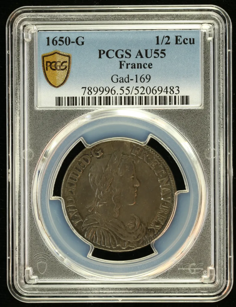 France 1/2 Ecu 1650 G PCGS AU55 Gad-169 0152545