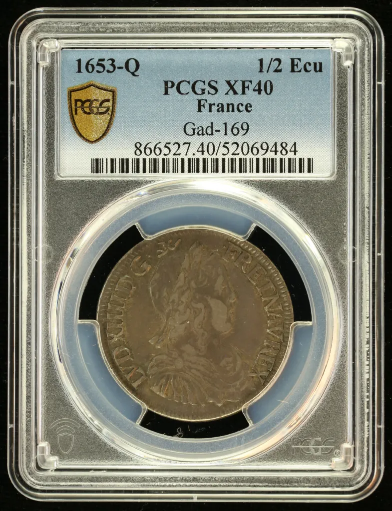 France 1/2 Ecu 1653 Q PCGS XF40 Gad-169 0152549