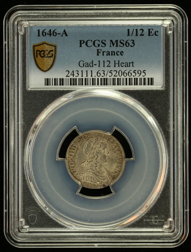 France 1/12 Ecu 1646 A PCGS MS63 Gad-112 0152575