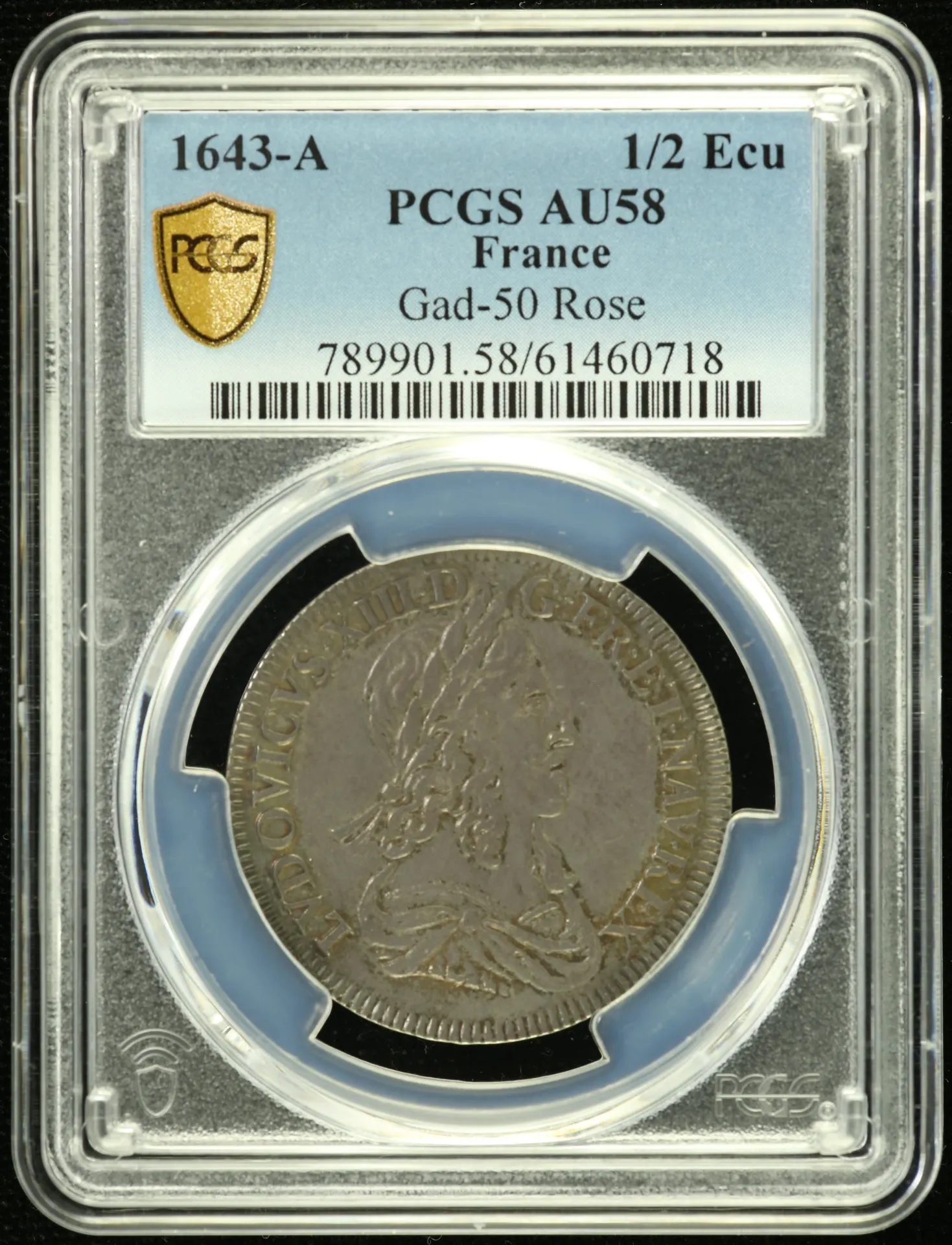 Europe France World Coins France 1/2 Ecu 1643 A PCGS AU58 Gad-50 0152558 France 1/2 Ecu 1643 A PCGS AU58 Gad-50 0152558France 1/2 Ecu 1643 A PCGS AU58 Gad-50 0152558