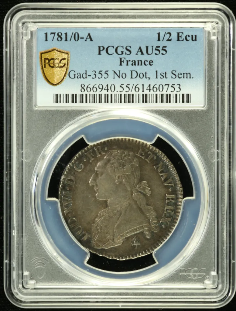 France 1/2 Ecu 1781/0 A PCGS AU55 Gad-355 0152560