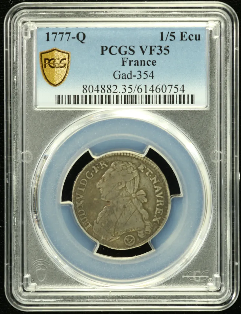 France 1/5 Ecu 1777 Q PCGS VF35 Gad-354 0152565