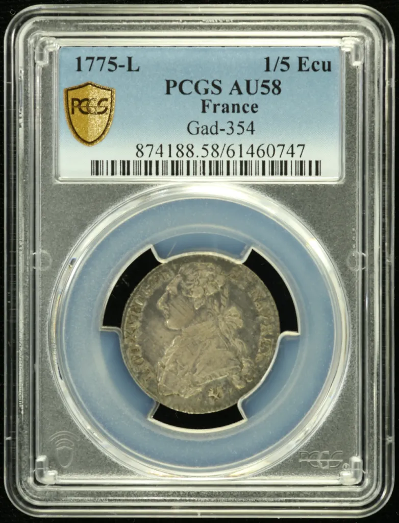 France 1/5 Ecu 1775 L PCGS AU58 Gad-354 0152567