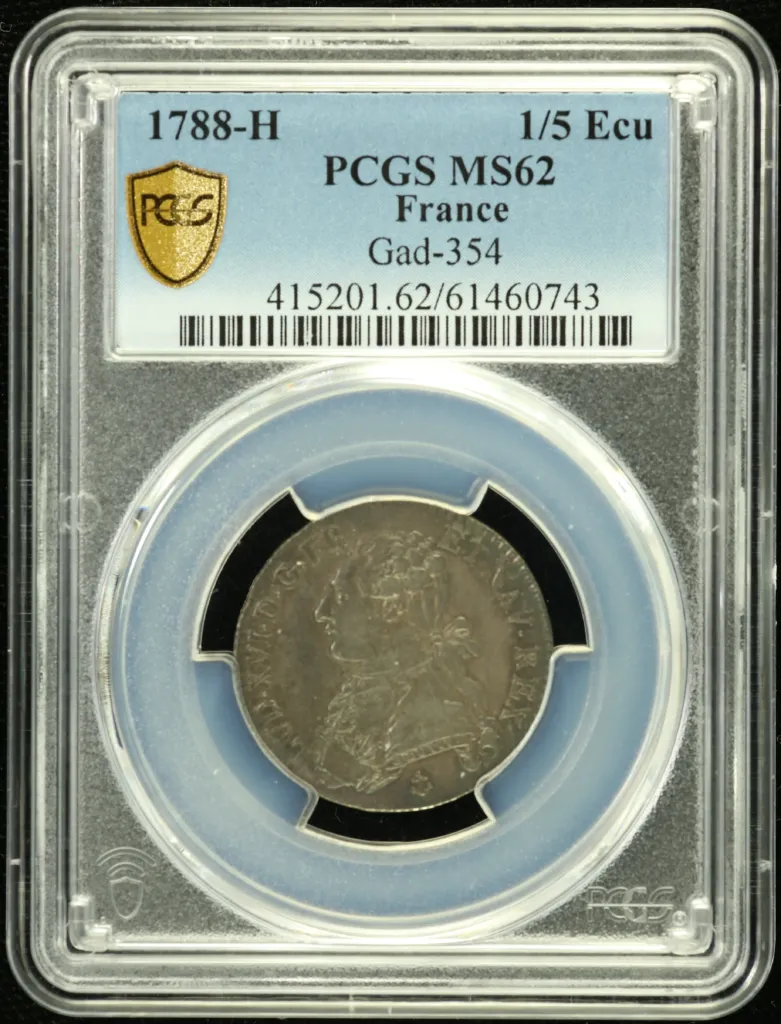 France 1/5 Ecu 1788 H PCGS MS62 Gad-354 0152568