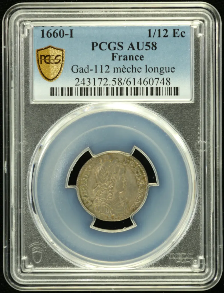 France 1/12 Ecu 1660 I PCGS AU58 Gad-112 0152577