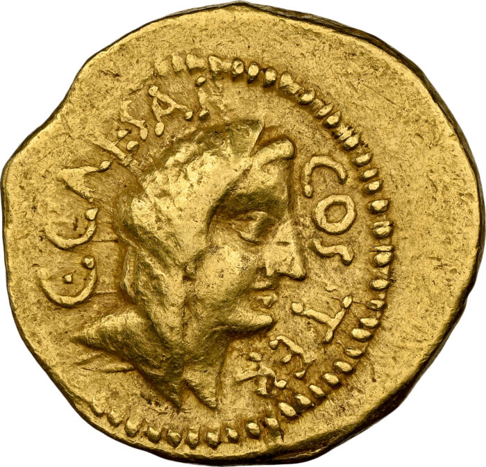 Roman Imperatorial Julius Caesar d.44 BC AV Aureus NGC Ch F 0153259Roman Imperatorial Julius Caesar d.44 BC AV Aureus NGC Ch F 0153259 - Image 3
