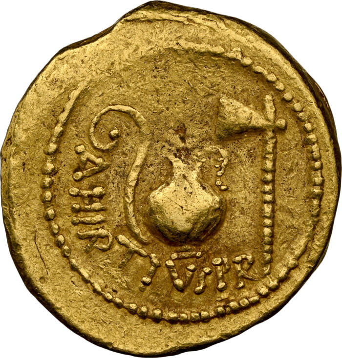 Roman Imperatorial Julius Caesar d.44 BC AV Aureus NGC Ch F 0153259Roman Imperatorial Julius Caesar d.44 BC AV Aureus NGC Ch F 0153259 - Image 4