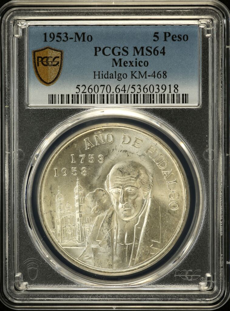 Modern Silver & Minors 5 Peso 1953 Mo KM-468 PCGS MS64 0152918