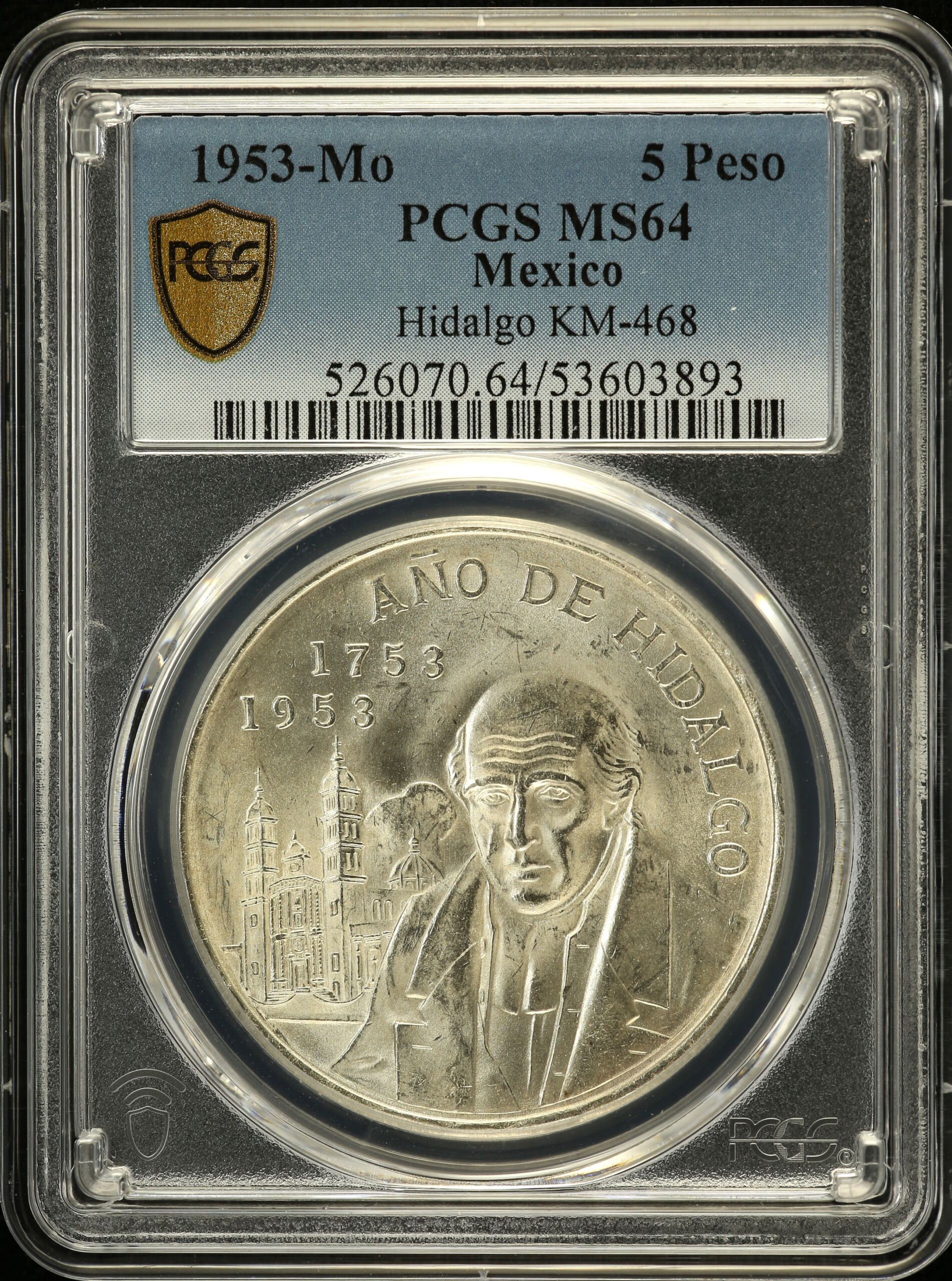 Modern Silver & Minors 5 Peso 1953 Mo KM-468 PCGS MS64 0152923