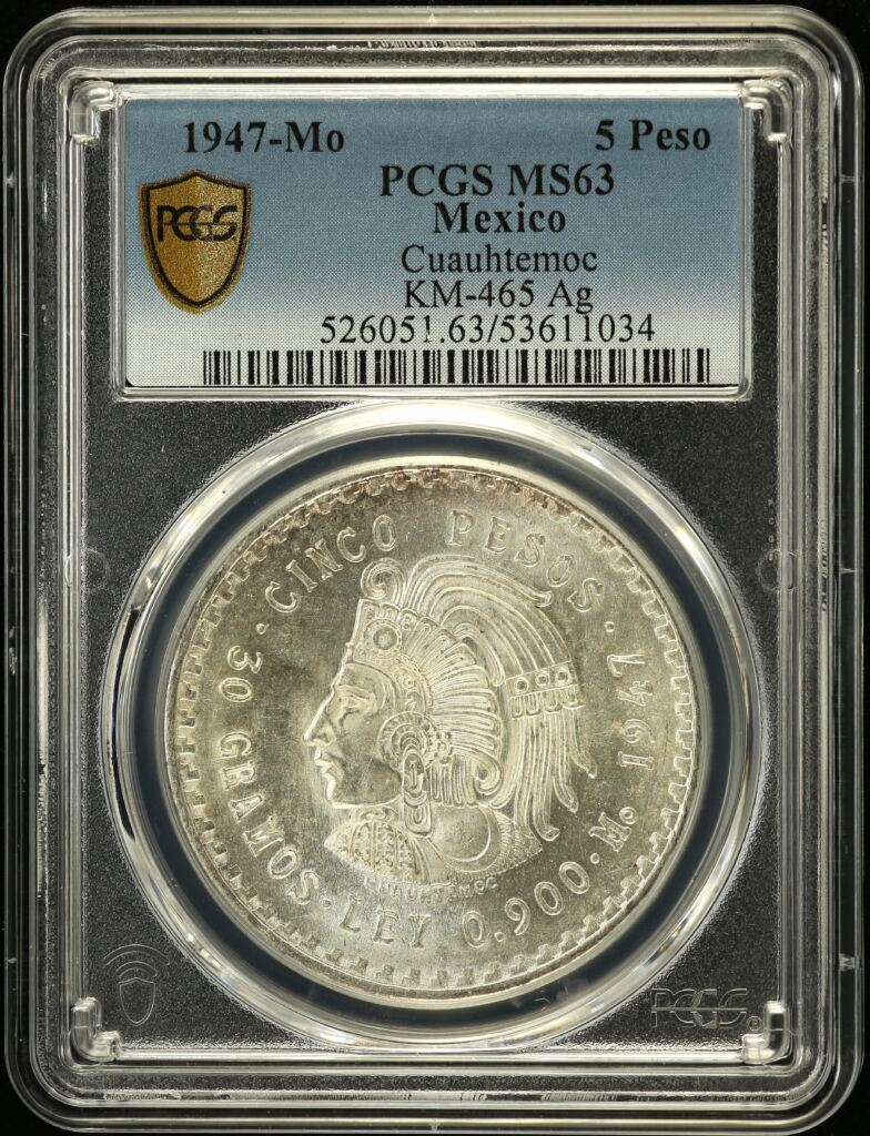 Modern Silver & Minors 5 Peso 1947 Mo PCGS MS63 KM-465 0152952