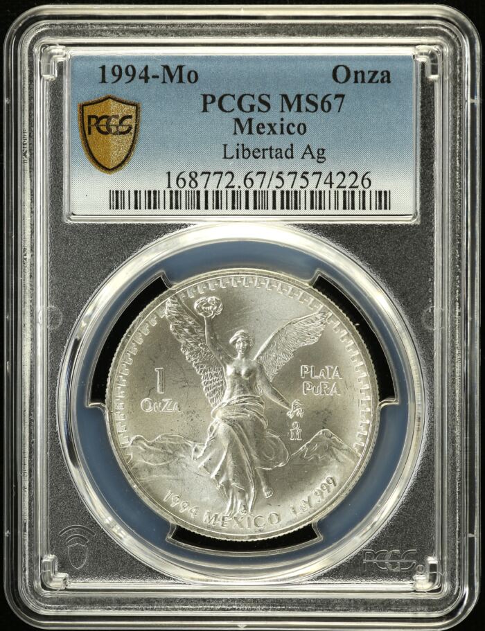 Modern Silver & Minors Onza 1994 Mo PCGS MS67 0152987Modern Silver & Minors Onza 1994 Mo PCGS MS67 0152987