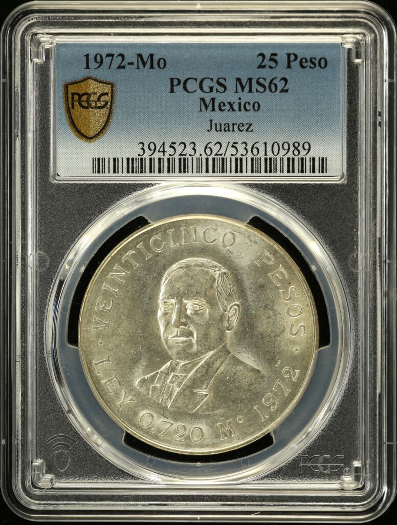 Modern Silver & Minors 25 Peso 1972 Mo PCGS MS62 0152993