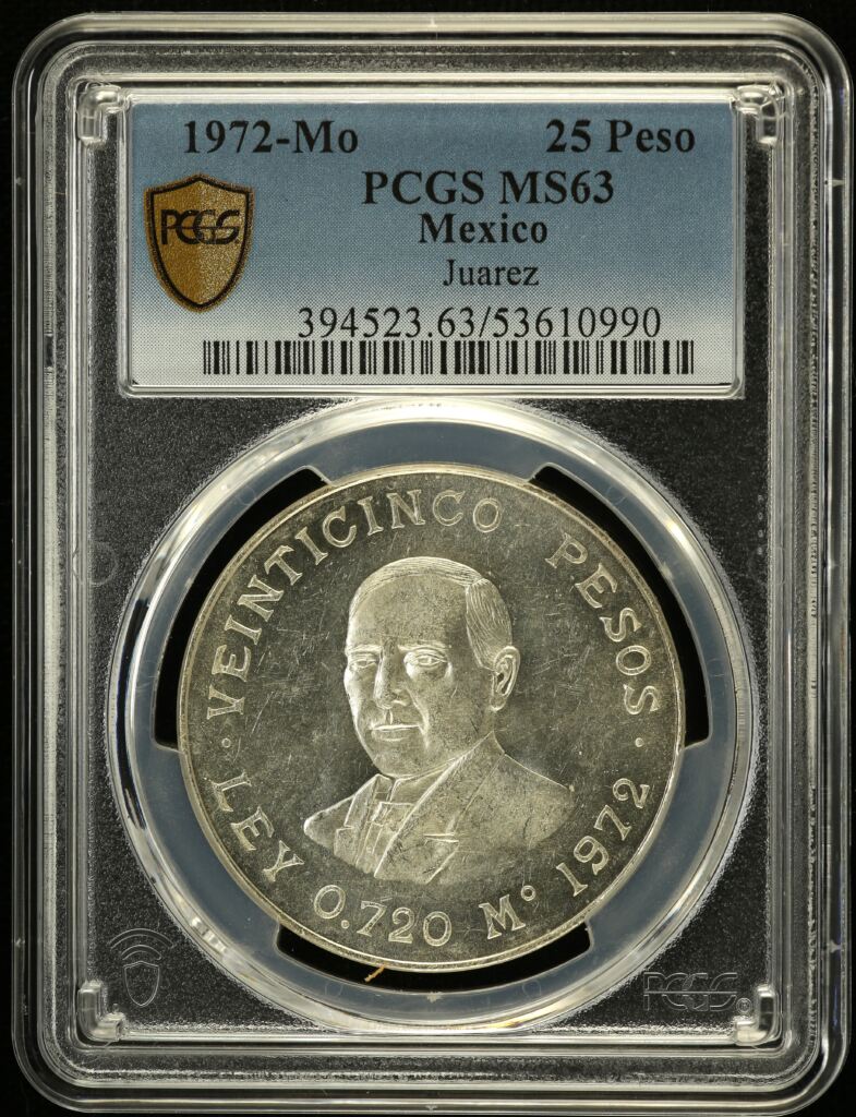 Modern Silver & Minors 25 Peso 1972 Mo PCGS MS63 0153001