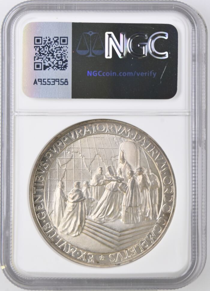 Italy/San Marino/Vatican First Indian Cardinal Pius XII Silver Medal 1953 XV Rinaldi-147 NGC MS63 0153087Italy/San Marino/Vatican First Indian Cardinal Pius XII Silver Medal 1953 XV Rinaldi-147 NGC MS63 0153087 - Image 2