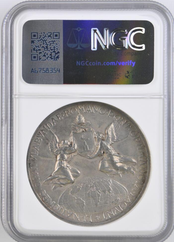Italy/San Marino/Vatican Homage of the Nations Pius XII Silver Medal 1956 XVIII Modesti-251 NGC MS62 0153088Italy/San Marino/Vatican Homage of the Nations Pius XII Silver Medal 1956 XVIII Modesti-251 NGC MS62 0153088 - Image 2