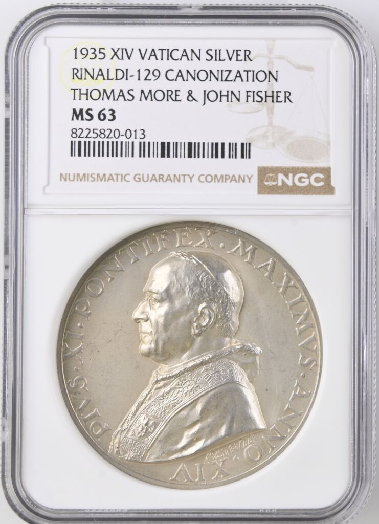 Italy/San Marino/Vatican Thomas More & John Fisher Canonization Silver Medal 1935 XIV Rinaldi-129 NGC MS63 0153091